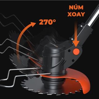 Máy cắt cỏ dùng pin LAPUSEN 198v, máy phát cỏ cầm tay tặng bộ 8 lưỡi cắt