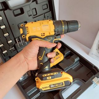Máy khoan pin Dewalt 20v 3 chế độ - 35 cấp trượt tặng kèm phụ kiện 24 chi tiết