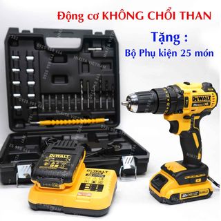 Máy khoan pin Dewalt 20v cầm tay, động cơ không chổi than, kèm bộ 24 chi tiết