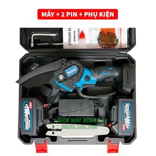 Máy cưa xích dùng pin, máy cưa xích cầm tay MAKITA 199v cắt gỗ tỉa cành cực bén