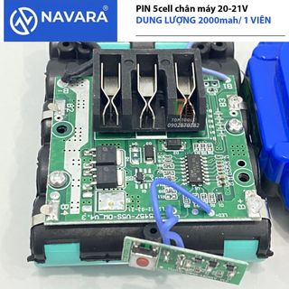 Pin máy khoan 21v, pin 5 cell chân pin máy 20-21v, pin có dung lượng khủng 2000mah/1 viên
