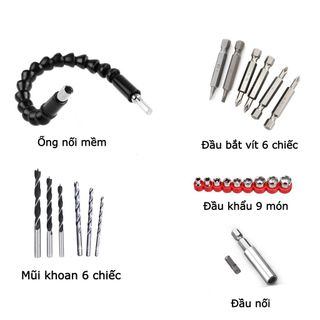 Hộp đựng máy khoan kèm phụ kiện 24 chi tiết