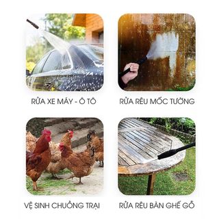 Máy rửa xe cao áp mạnh mini gia đình máy rửa xe ô tô tưới cây vê sinh điều hòa nhà cửa chỉnh áp 2900W bảo hành 24 tháng