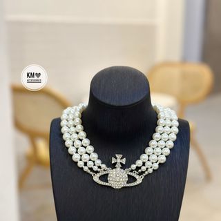 Vòng cổ ngọc trai hãng , dây chuyền ngọc đeo sát giá sỉ