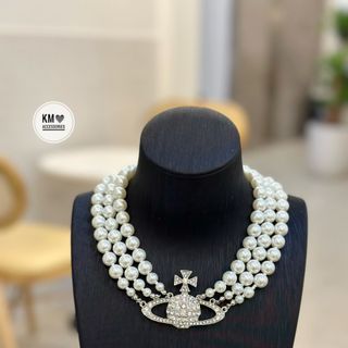 Vòng cổ ngọc trai hãng , dây chuyền ngọc đeo sát giá sỉ