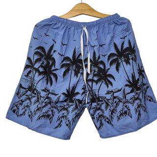 [HCM] Quần Short Nam Lưng Thun Đi Biển Chất Dù Tối Màu In Họa Tiết Cây Dừa FreeSize Từ 50 - 75kg