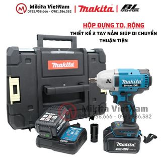 Máy siết bulong Makita 20v lực siết 880N.m động cơ không chổi than tặng đầu khẩu và đầu chuyển vít
