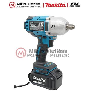 Máy siết bulong Makita 20v lực siết 880N.m động cơ không chổi than tặng đầu khẩu và đầu chuyển vít
