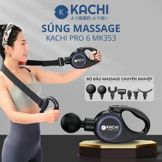 Súng massage Kachi MK353 Pro 6 đầu massage kèm đai rung giá sỉ