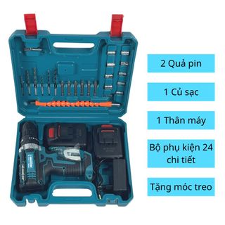 Máy khoan pin Makita 72 tặng phụ kiện 24 chi tiết