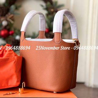 Túi Xách Nữ- Her. Mes Picotin -Size 18cm -Màu Nâu -Bán Sỉ-Bán Buôn