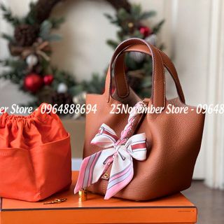 Túi Xách Nữ- Her. Mes Picotin -Size 18cm -Màu Nâu -Bán Sỉ-Bán Buôn