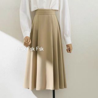 Chân Váy Dài Dáng Xòe Xếp Ly 2 Lớp