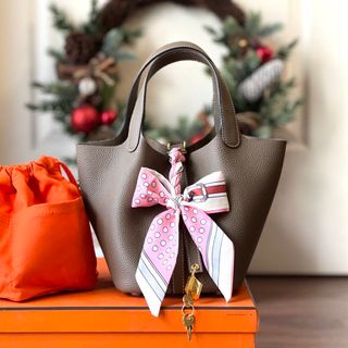 Túi Xách Nữ- Her. Mes Picotin -Size 18cm -Màu Ghi -Bán Sỉ-Bán Buôn