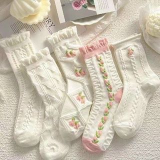 Combo 5 Vớ Hoa Cao Cổ Nữ