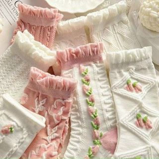 Combo 5 Vớ Hoa Cao Cổ Nữ