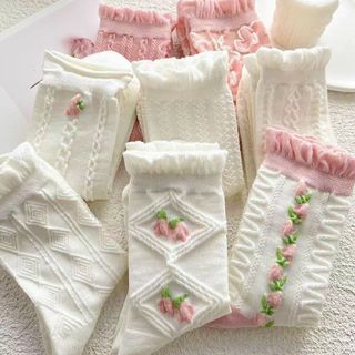 Combo 5 Vớ Hoa Cao Cổ Nữ