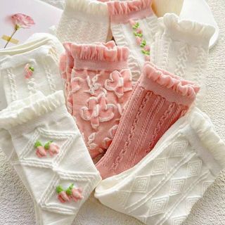 Combo 5 Vớ Hoa Cao Cổ Nữ