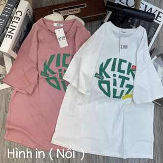 Áo thun nữ cổ tròn tay lỡ form rộng in chữ nổi vải thun cotton khô loại 1 dày dặn xịn sò giá gốc tận xưởng hàng sẵn số lượng lớn