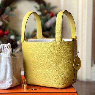 Túi Xách Nữ- Her. Mes Picotin -Size 18cm -Màu Vàng -Bán Sỉ-Bán Buôn