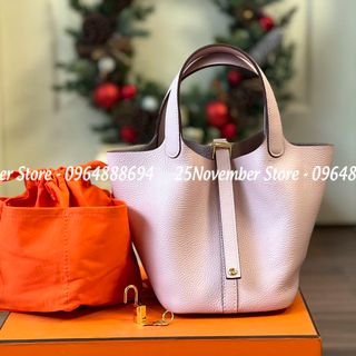 Túi Xách Nữ- Her. Mes Picotin -Size 18cm -Màu Tím -Bán Sỉ-Bán Buôn