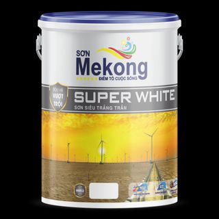 Sơn siêu trắng trần Mekong Super White (chỉ màu trắng) 6Kg/22Kg giá sỉ