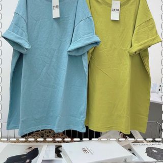 Áo thun tay lỡ cổ tròn form rộng trơn 3158 vải cotton khô loại 1 cao cấp xịn sò hàng sẵn số lượng lớn giá tận xưởng