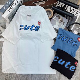 Áo thun nữ tay lỡ cổ tròn in hình chất vải cotton khô loại 1 xịn sò giá gốc tận xưởng hàng sẵn số lượng lớn