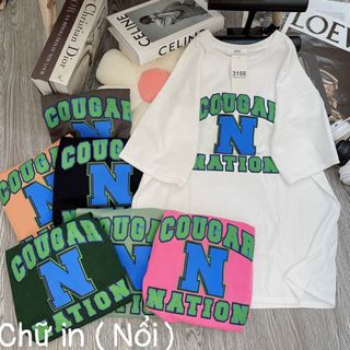 Áo thun nữ tay lỡ cổ tròn in hình chất vải cotton khô loại 1 xịn sò giá gốc tận xưởng hàng sẵn số lượng lớn