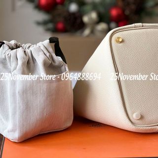 Túi Xách Nữ- Her. Mes Picotin -Size 18cm -Màu Trắng -Bán Sỉ-Bán Buôn