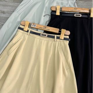 Chân Váy Dài Dáng Xòe Công Sở Kèm Đai
