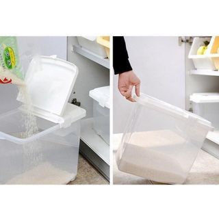 Thùng gạo 10kg nắp bật có bánh xe