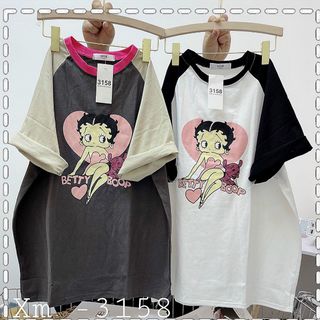 Áo thun nữ cổ tròn tay lỡ form rộng vải thun cotton khô loại 1 dày dặn dễ thương xịn sò giá gốc tận xưởng hàng sẵn số lượng lớn