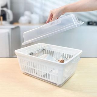 Rổ úp bát đĩa có nắp Inomata nhập khẩu từ Nhật Bản