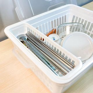 Rổ úp bát đĩa có nắp Inomata nhập khẩu từ Nhật Bản