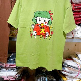 Áo thun nữ cổ tròn tay lỡ form rộng in hình nổi vải thun cotton khô loại 1 dày dặn xịn sò giá gốc tận xưởng hàng sẵn số lượng lớn