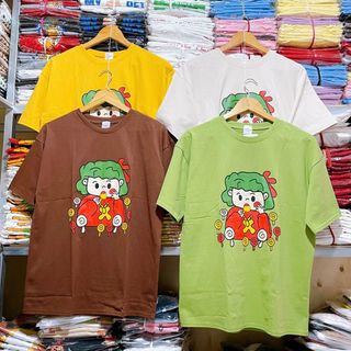 Áo thun nữ cổ tròn tay lỡ form rộng in hình nổi vải thun cotton khô loại 1 dày dặn xịn sò giá gốc tận xưởng hàng sẵn số lượng lớn