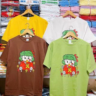 Áo thun nữ cổ tròn tay lỡ form rộng in hình nổi vải thun cotton khô loại 1 dày dặn xịn sò giá gốc tận xưởng hàng sẵn số lượng lớn