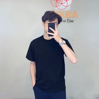 Áo thun nam cao cấp cổ tròn trơn tay ngắn, chất cotton 100% nhẹ, thoáng mát - Hà Đinh