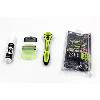 Set dao cạo 5 lưỡi kép KAI, 1 thân, 2 lưỡi, 1 hộp kem cạo hàng Nhật bản
