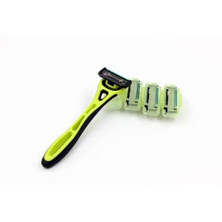 Set dao cạo 5 lưỡi kép Xfit KAI, 1 thân, 4 lưỡi thay thế, hàng Nhật Bản