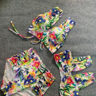 bikini set 3 mảnh hoa lá hàng hot phiên bản giới hạn giá sỉ