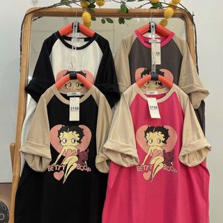 Áo thun nữ cổ tròn tay lỡ form rộng vải thun cotton khô loại 1 dày dặn dễ thương xịn sò giá gốc tận xưởng hàng sẵn số lượng lớn