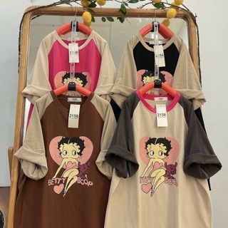 Áo thun nữ cổ tròn tay lỡ form rộng vải thun cotton khô loại 1 dày dặn dễ thương xịn sò giá gốc tận xưởng hàng sẵn số lượng lớn