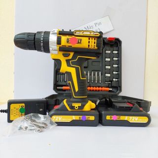 Máy khoan pin Dewalt 72v, máy khoan pin cầm tay 3 chức năng có búa tặng kèm phụ kiện 24 chi tiết