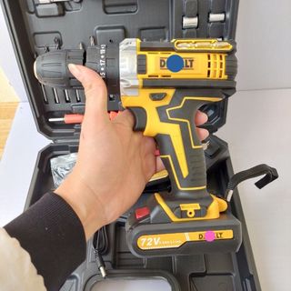 Máy khoan pin Dewalt 72v, máy khoan pin cầm tay 3 chức năng có búa tặng kèm phụ kiện 24 chi tiết