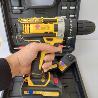 Máy khoan pin Dewalt 72v, máy khoan pin cầm tay 3 chức năng có búa tặng kèm phụ kiện 24 chi tiết