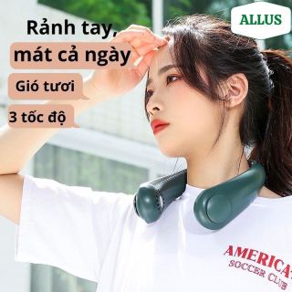 Quạt Đeo Cổ Parrot USB Mini Tích Điện Không Cánh, Tiện Lợi, Thời Trang, Dáng Thể Thao, Gió Cực Mát