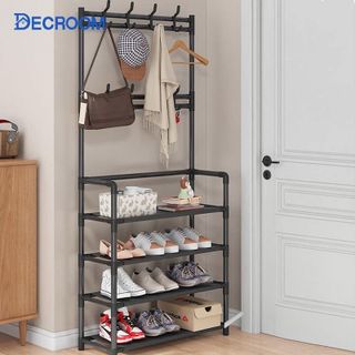 KỆ GIÀY DÉP 4 TẦNG CÓ MÓC TREO TIỆN DỤNG