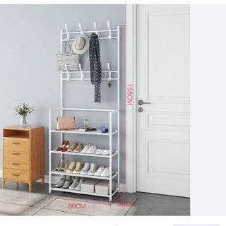 KỆ GIÀY DÉP 4 TẦNG CÓ MÓC TREO TIỆN DỤNG
